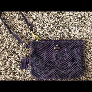 Coach Purple Wristlet Animal Print